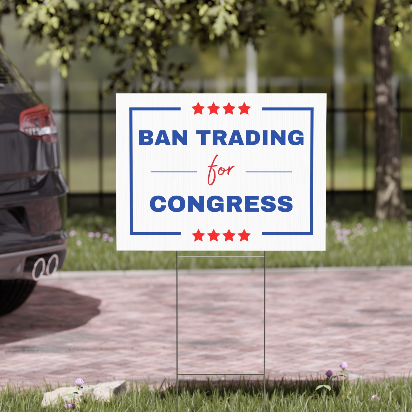 Yard Sign - Ban Trading for Congress